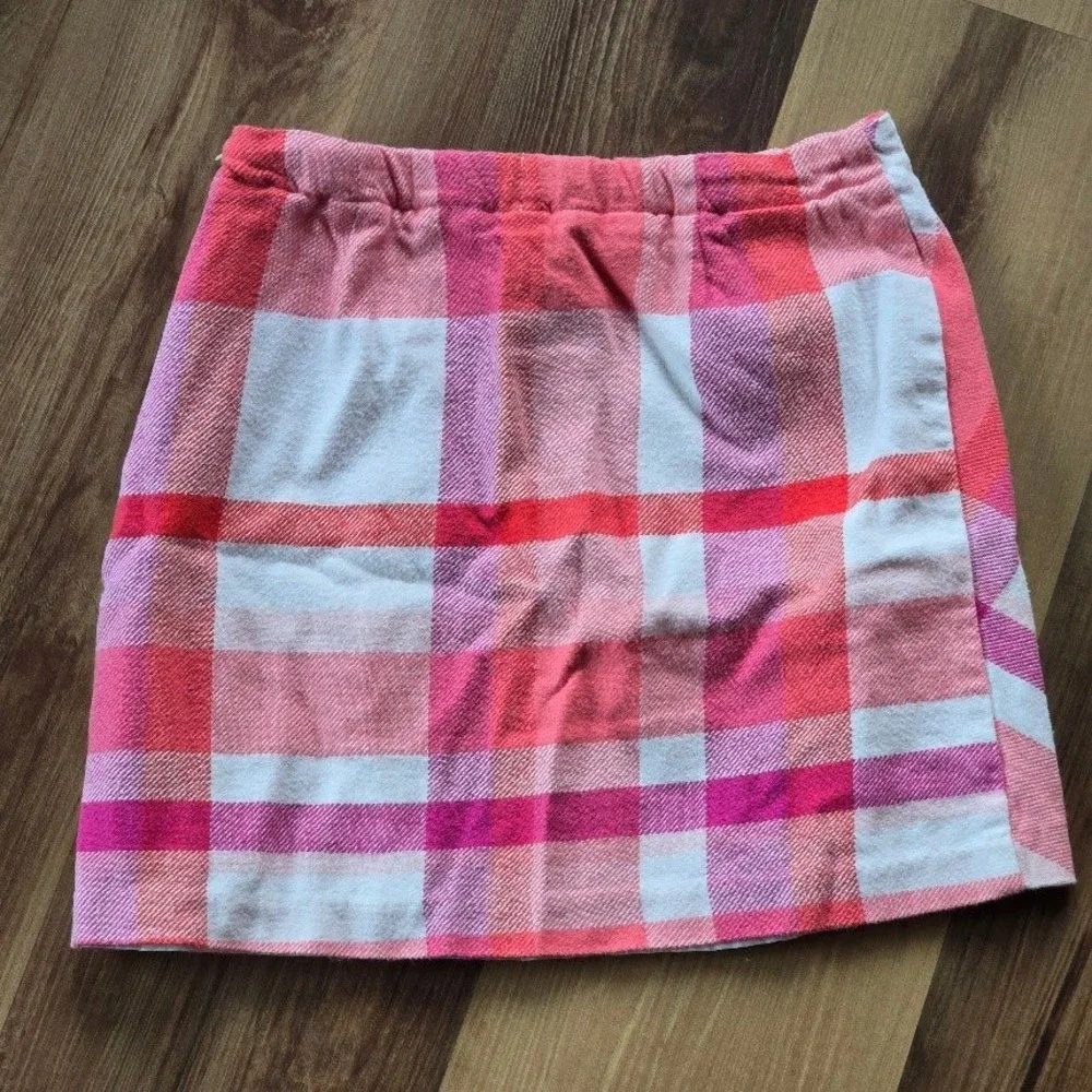 Gymboree 2pc Skirt Set Kids‎ Size 12 Pink Plaid Fox Graphic Woodland Preppy Core